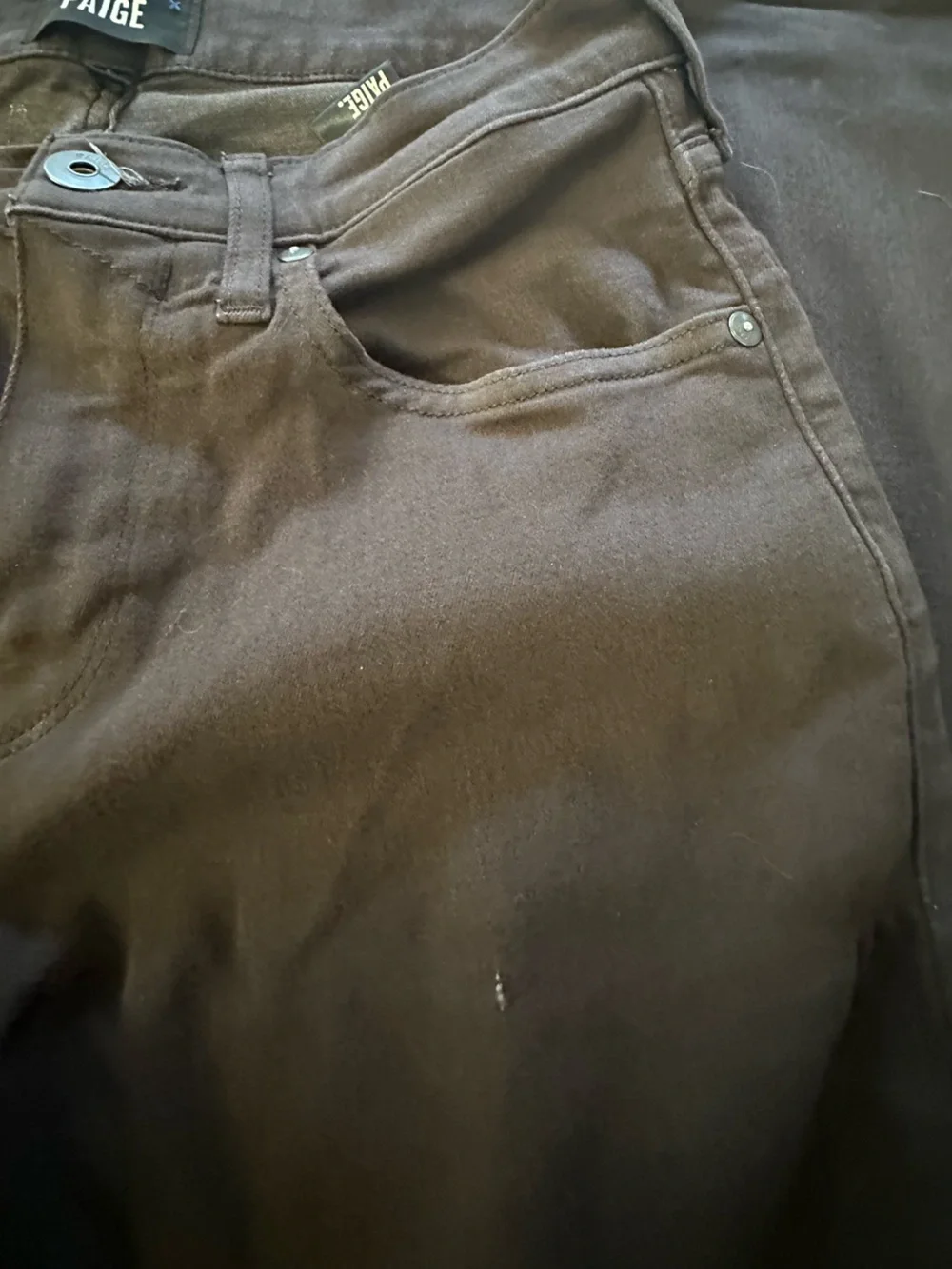 PAIGE Men’s dark brown Slim Fit Cotton Pants